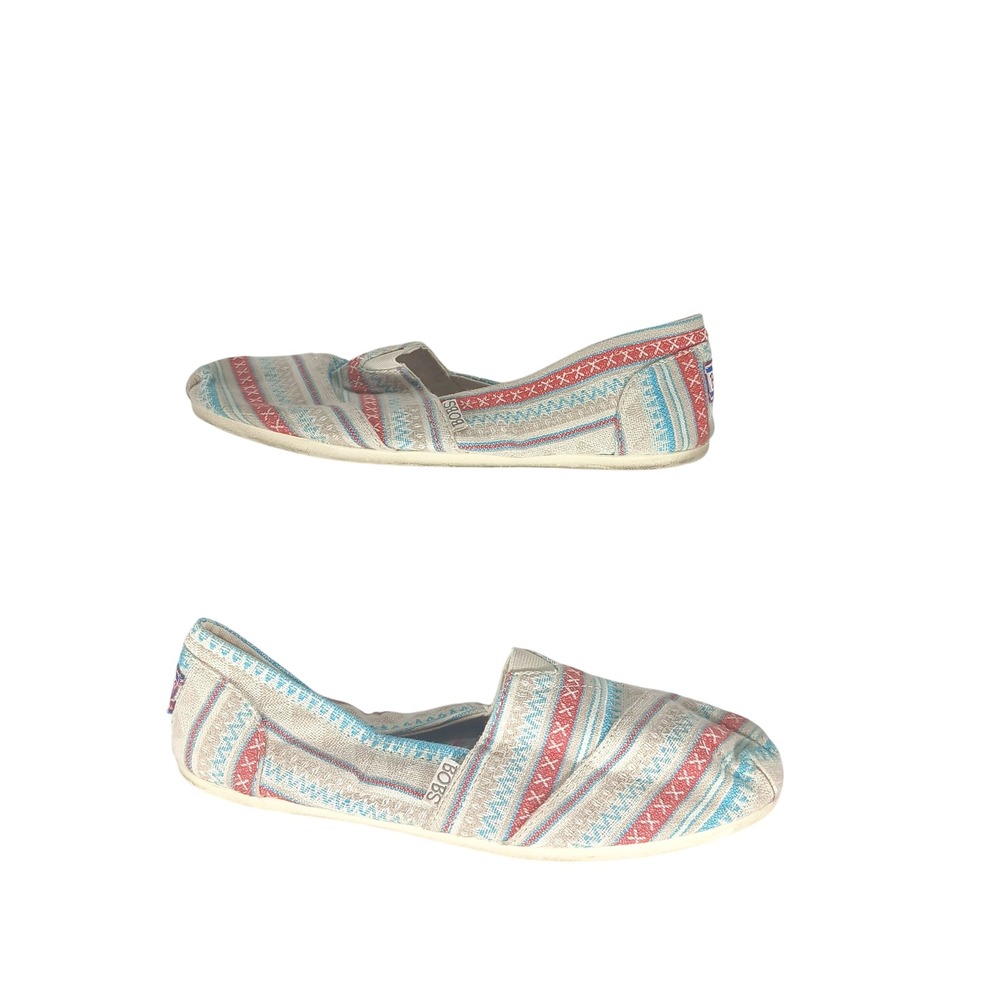 Skechers BOBS 9 Geometric Slip On Flats Boho Comfort Southwestern Tribal